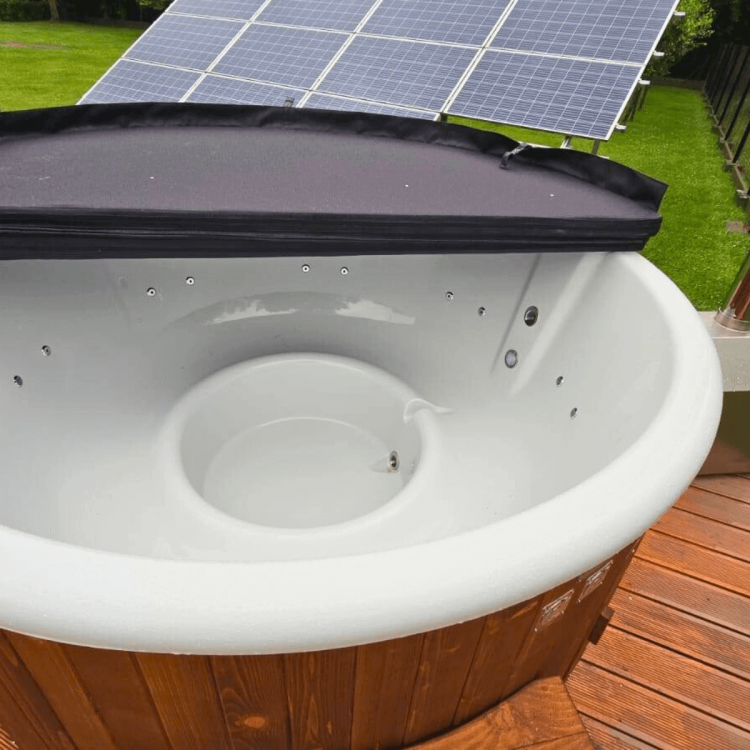 Wkład kompozytowy w jacuzzi MASSAGE Ø200 cm charakteryzuje się wysoką odpornością na chemię basenową, temperaturę i uszkodzenia mechaniczne