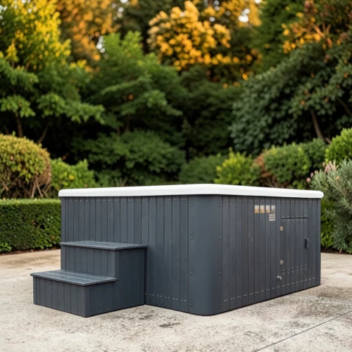 Jacuzzi kwadratowe 215x215 cm dla 6 osób w naturalnym otoczeniu