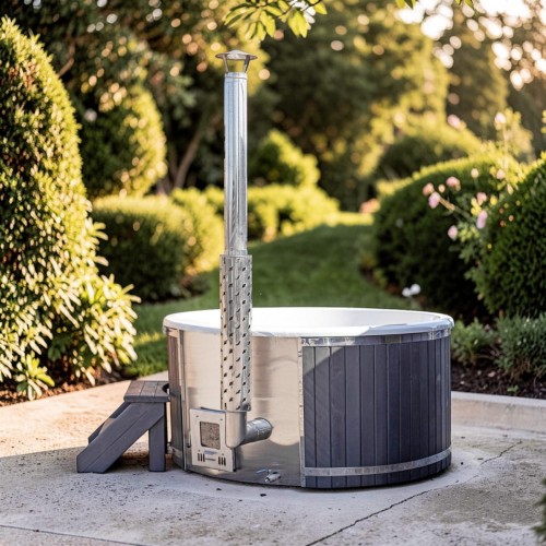 Całoroczna balia z pokrywą termiczną i zewnętrznym źródłem ciepła