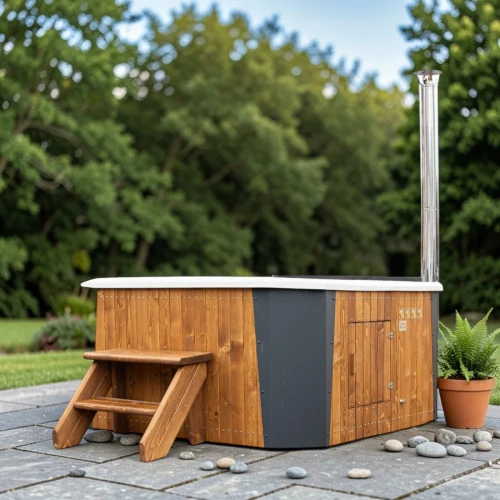 domowe spa w ogrodzie balia mokko