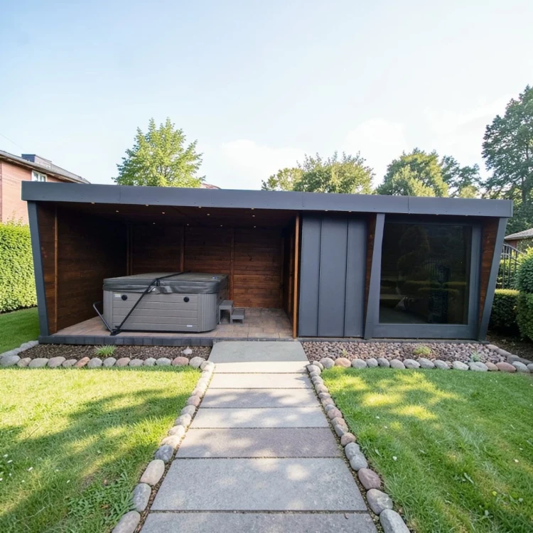 Sauna polska nowoczesna z jacuzzi lub strefą relaksu