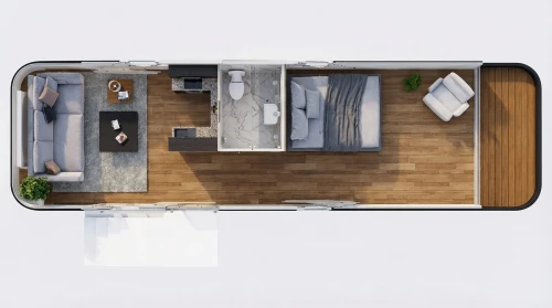 Dom kapsułowy M3 32m2 – funkcjonalny podział na strefy