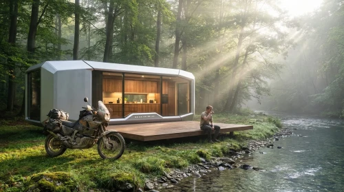 Nowoczesny dom modułowy M12 o geometrycznie ukształtowanych bokach