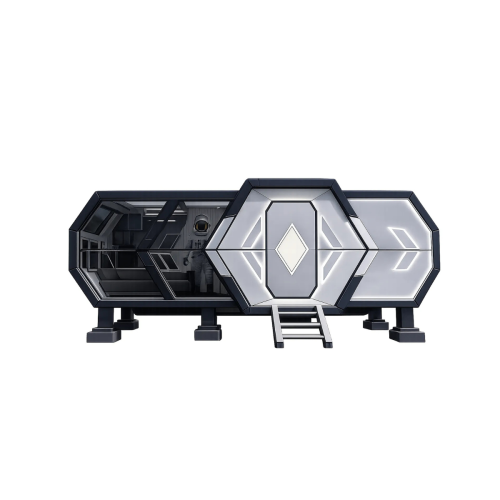 Dom modułowy Kosmos z ogromnymi przeszkleniami z każdej strony