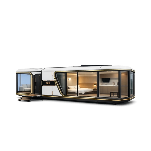 Nowoczesny dom kapsułowy M9 z efektem pływających okien